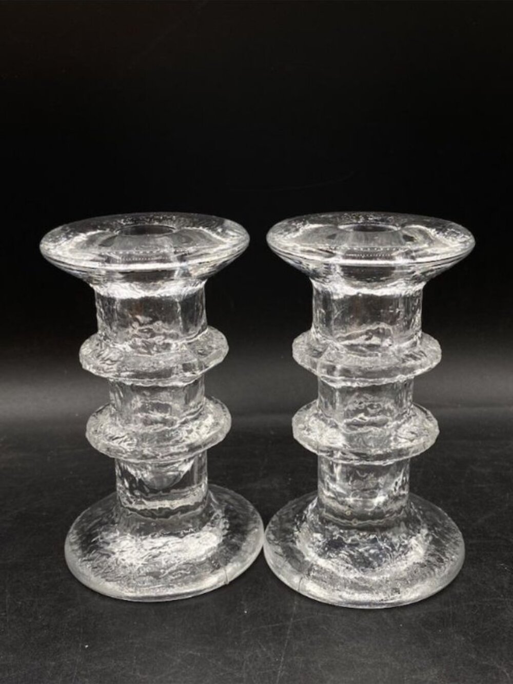 IITTALA Finland Festivo Two Ring Candle Holders Timo Sarpeneva